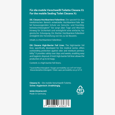 Clesana X1 Hochbarriere-Folienliner